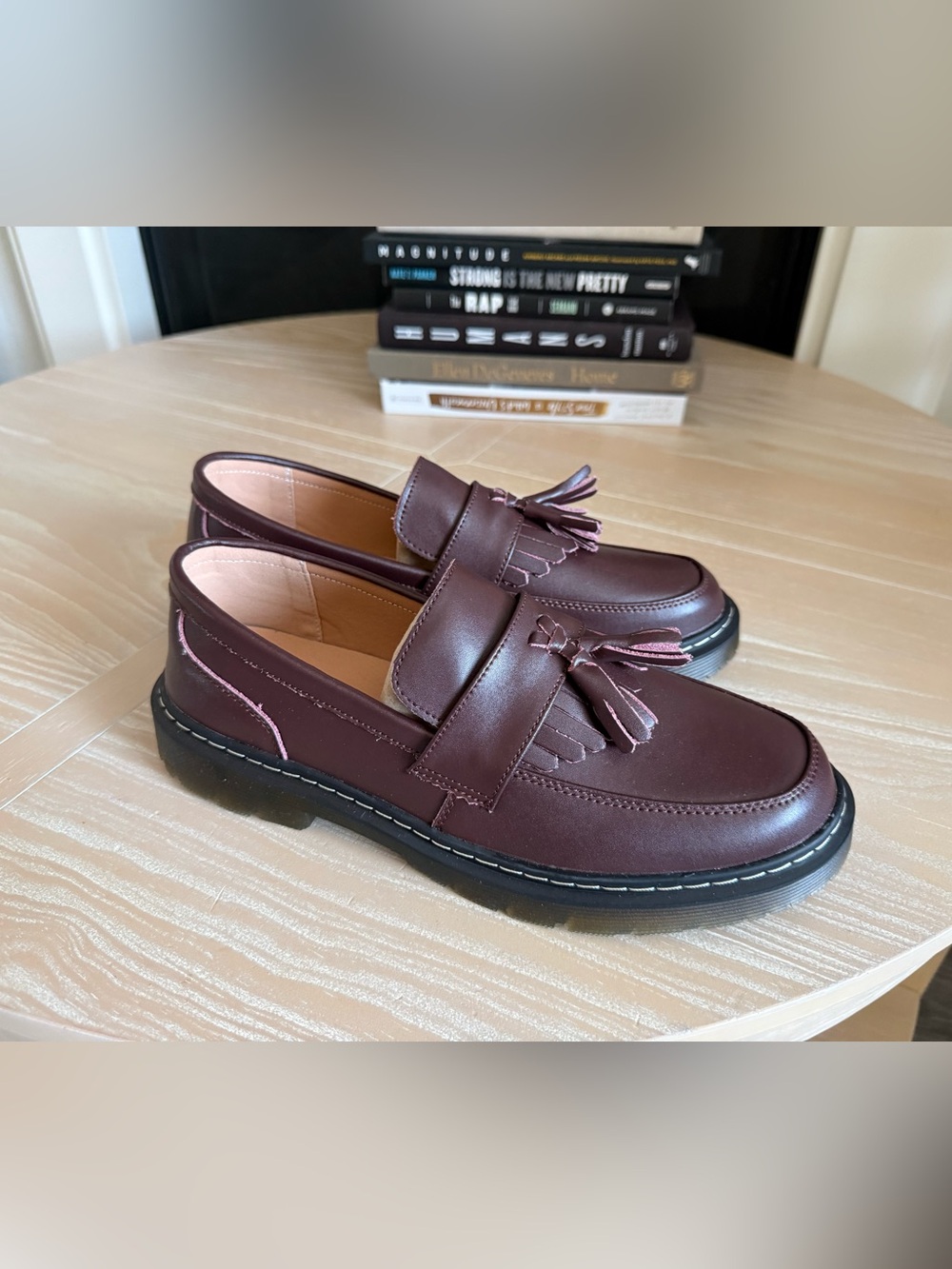 Boutique|Deep Burgundy Tassel Chunky Loafers,NEW Size 10.5•Fall Classic staple